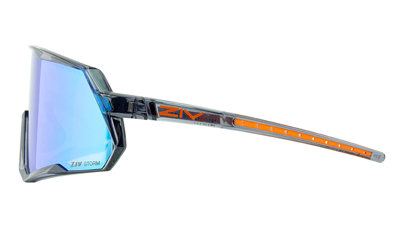 ARES系列178亮透灰點框運動太陽眼鏡側面產品照