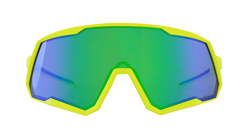 ARES系列179霧螢光黃框運動太陽眼鏡正面產品照