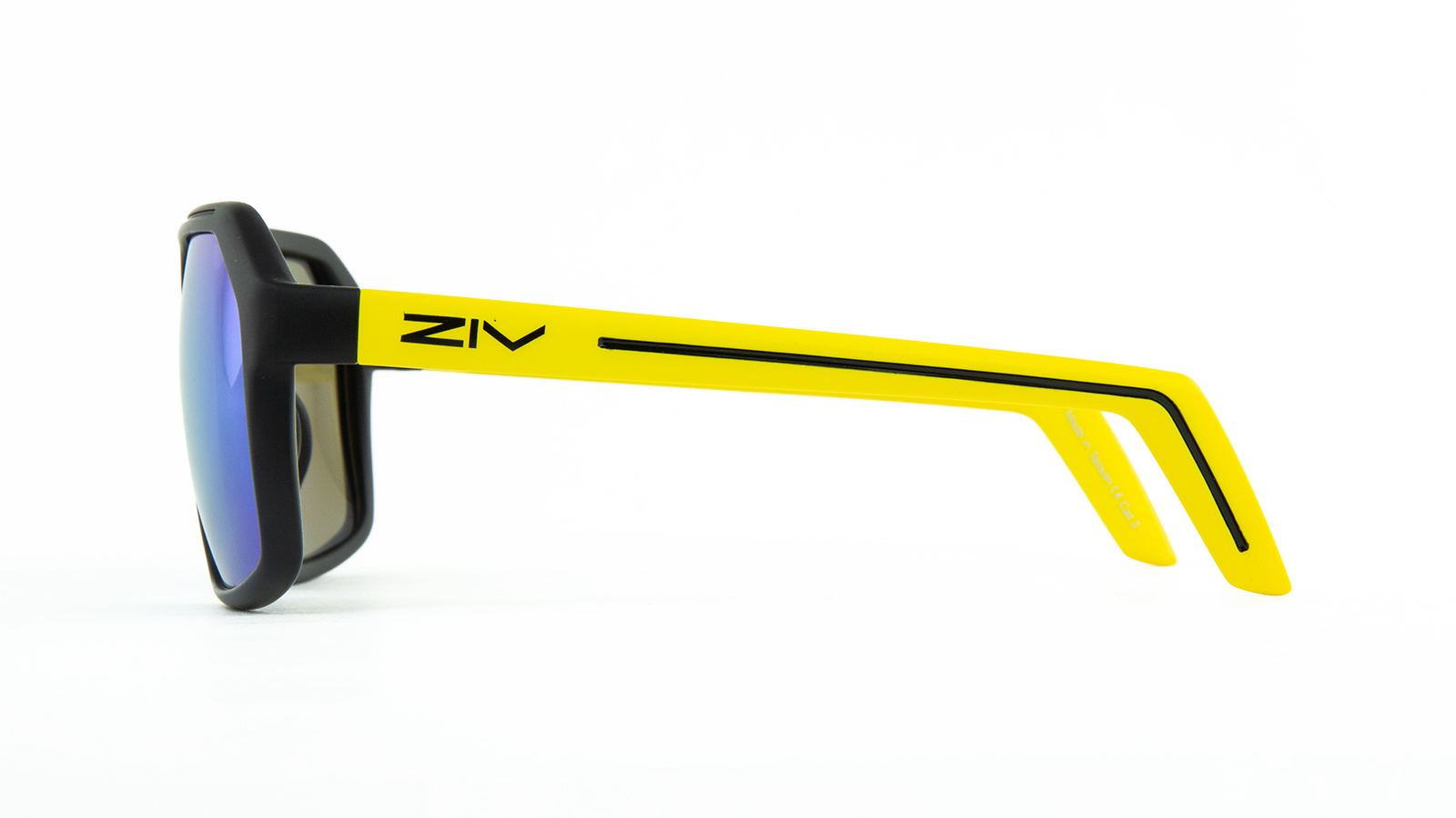 BOMBA系列F55霧黑黃框太陽眼鏡側面產品照