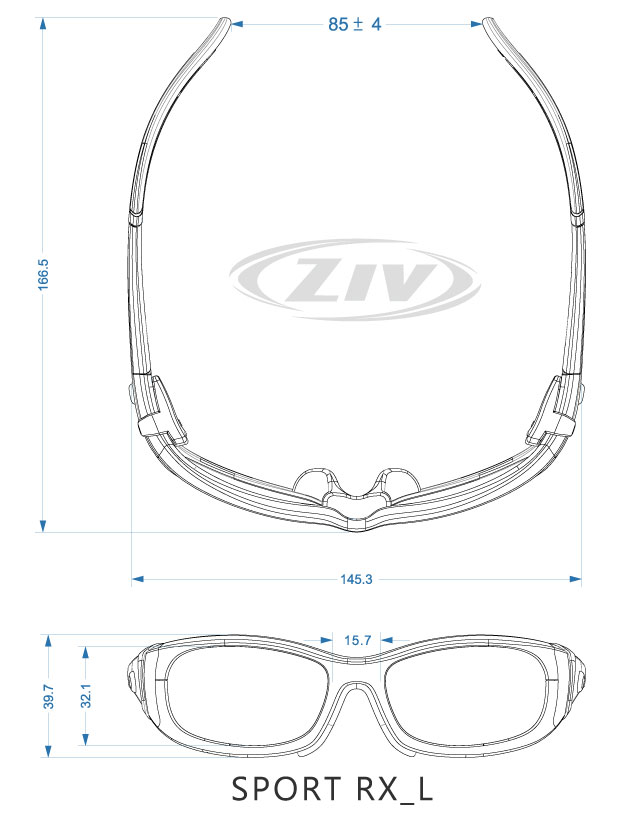 近視運動安全眼鏡尺寸圖