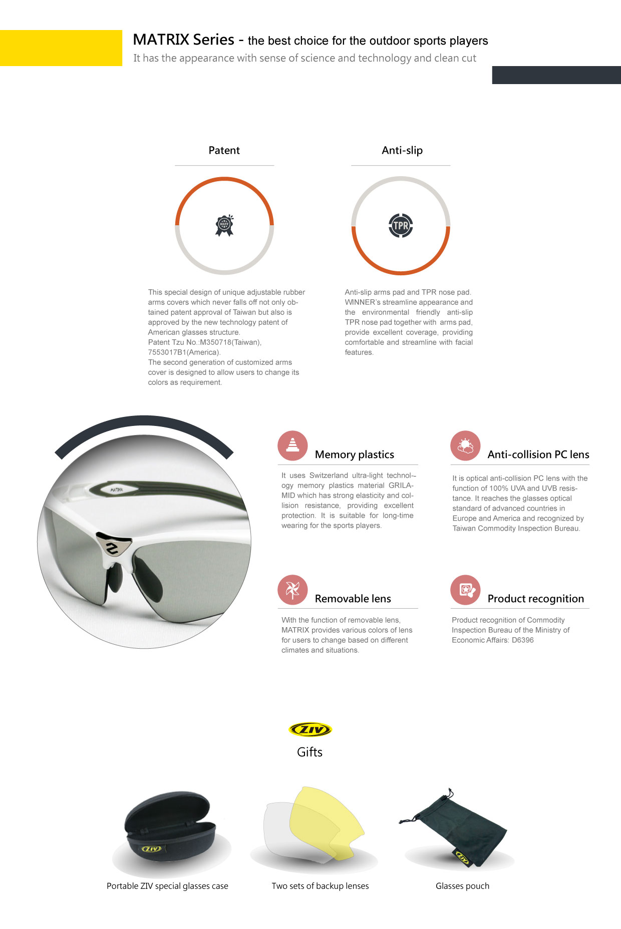 MATRIX ziv運動眼鏡